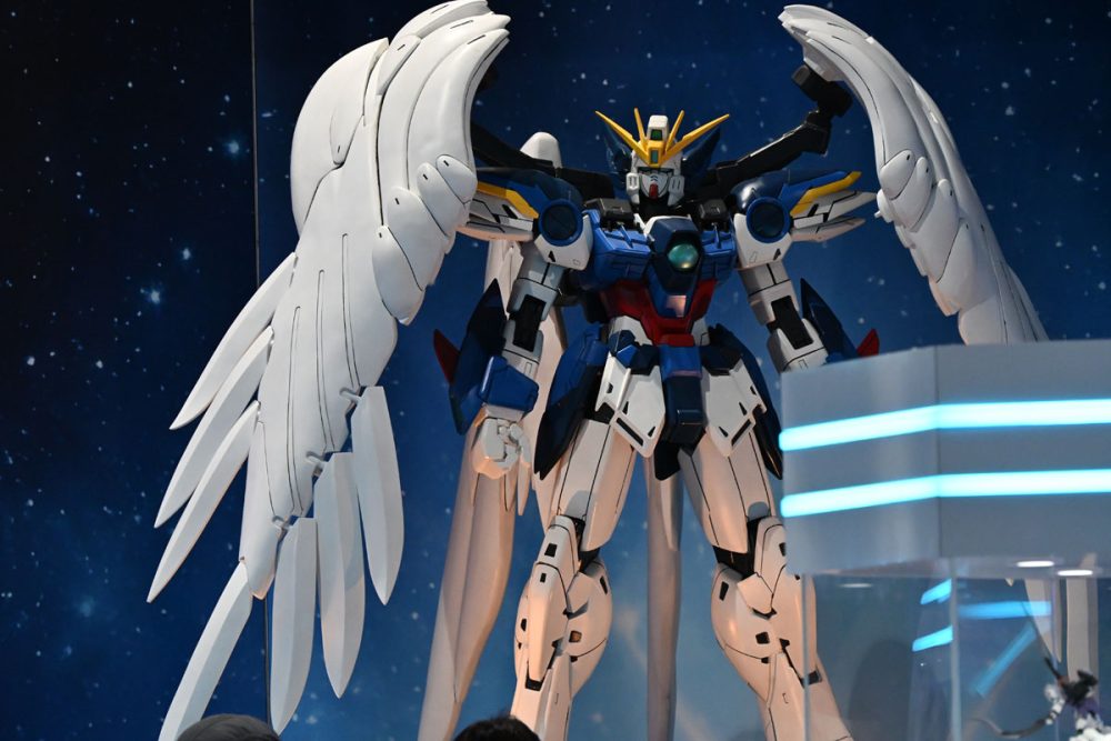 Wing Gundam statue from Mobile Suit Gundam Wing at the Gunpla booth at SDCC 2025